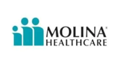Molina Healthcare logo featuring three teal stylized human figures next to bold black serif text.