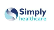 Simply Healthcare logo with a blue and white 3D sphere icon beside navy and teal text.
